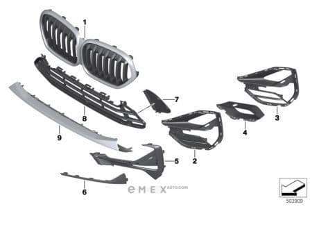 OEM GRILLE ASSY, RADIATOR 51138080619