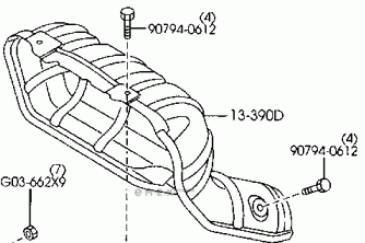 OEM INSULATOR, EXHAUST MANIFOLD LF5013390B