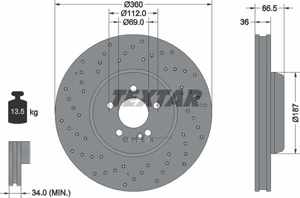 OEM BRAKE DISC FRT-C(W205) 92330905