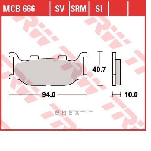 OEM PAD KIT, DISC BRAKE MCB666SRM