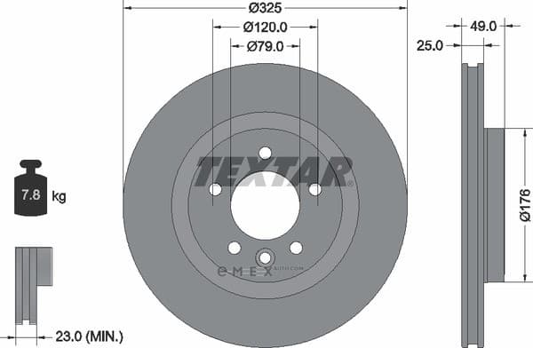 OEM BRAKE DISC, REAR AXLE-RR(L405) 92307803