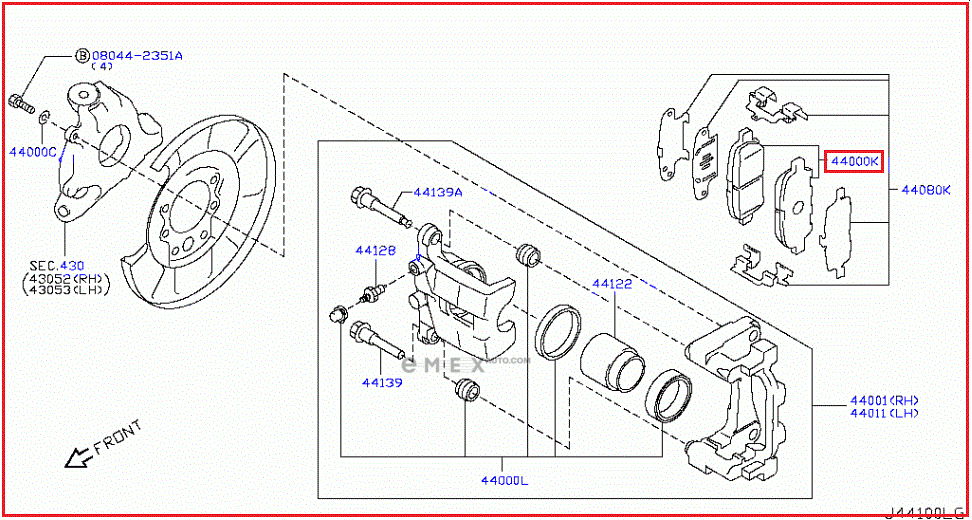 OEM PAD KIT, DISC BRAKE D4M601BN0A