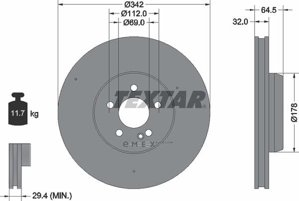 OEM BRAKE DISC FRT-E(W213) 92331205