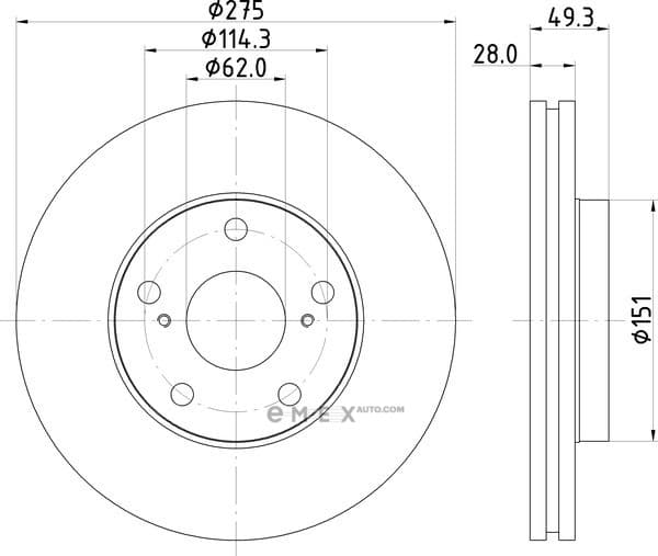 OEM BRAKE ROTOR ND1059K