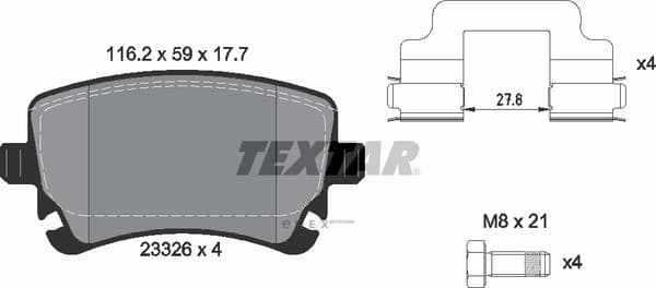 OEM BRAKE PAD SET-RR-AUDI-A4/A6/A8 2332601