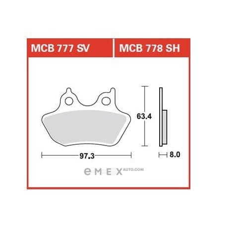 OEM PAD KIT, DISC BRAKE MCB777SV