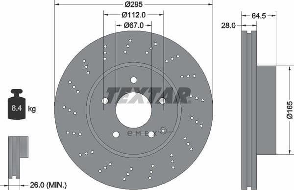 OEM BRAKE DISC VENTED W204/C204 92165003