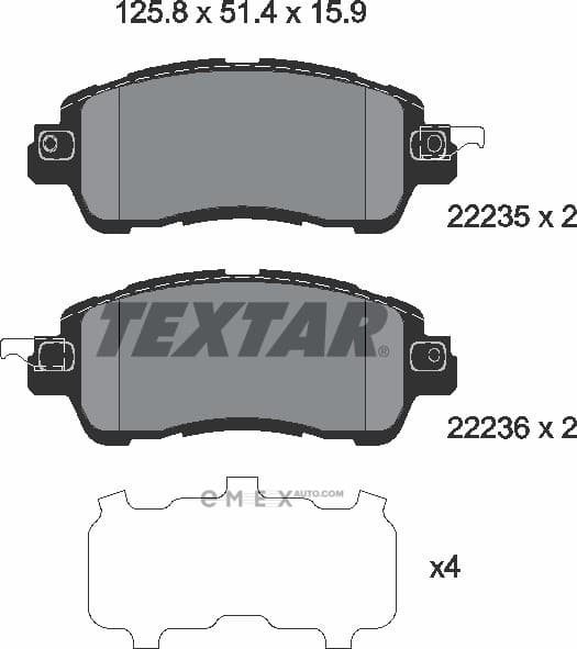 OEM PAD KIT, DISC BRAKE 2223501