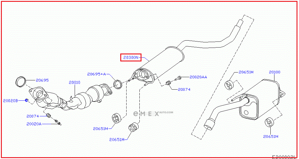 OEM EXHAUST PIPE, MUFFLER 203009U00A