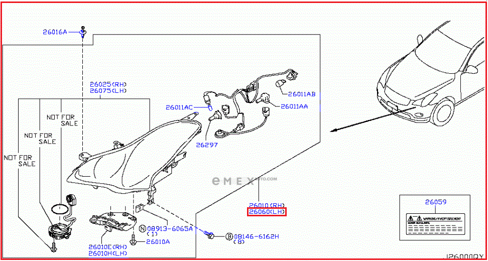 OEM HEADLAMP ASSY 260601BN4C