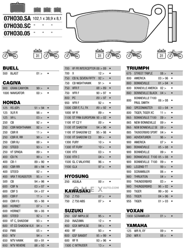 OEM BRAKE SHOE, DRUM 07HO3005