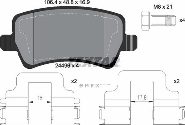 OEM TEXTAR 2449602 DISC BRAKE PAD 2449602