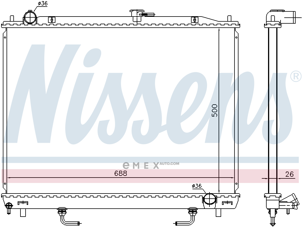 OEM RADIATOR ASSY, ENGINE COOLANT 628959