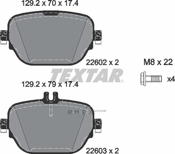 OEM PAD KIT, DISC BRAKE 2260201