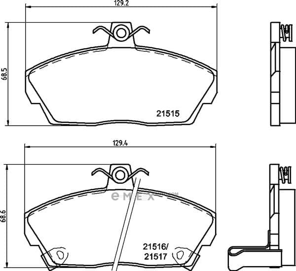 OEM F/L BRAKE PADS MDB 1659 MDB1659