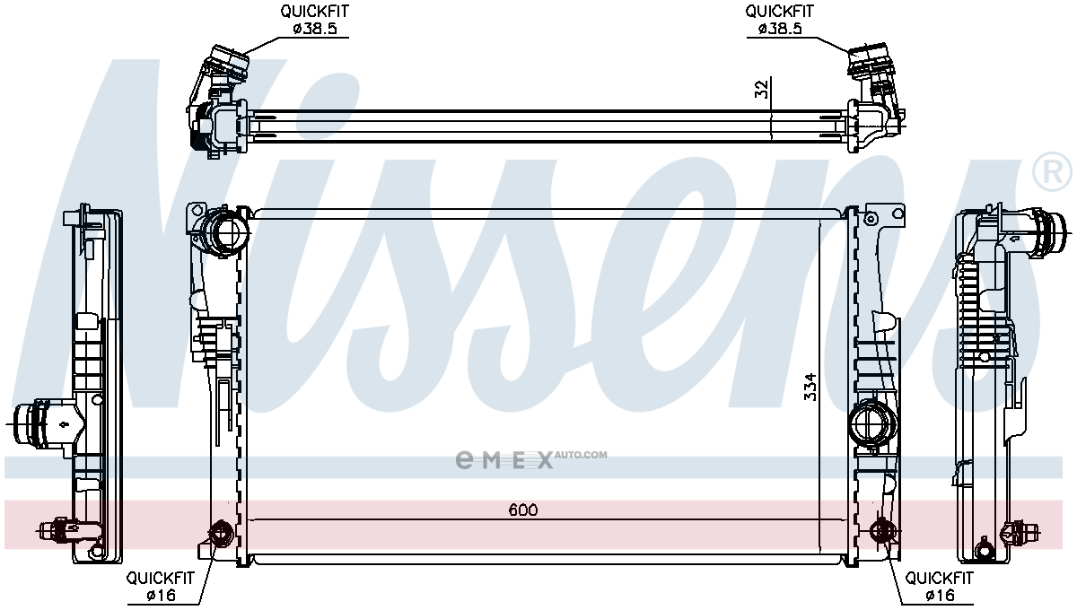 OEM RADIATOR ASSY, ENGINE COOLANT 60817