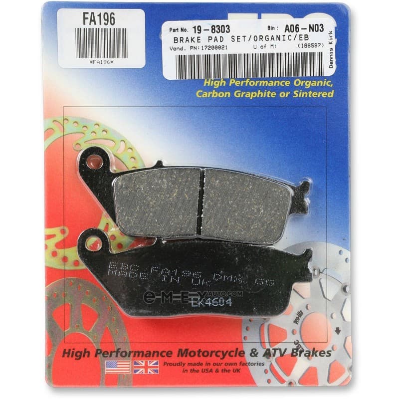 OEM PAD KIT, DISC BRAKE FA196