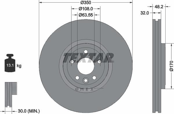 OEM BRAKE DISC FRT-LR/FR VELAR 92308205