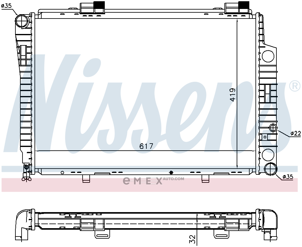 OEM RADIATOR W202/615*420*32MM 62750A