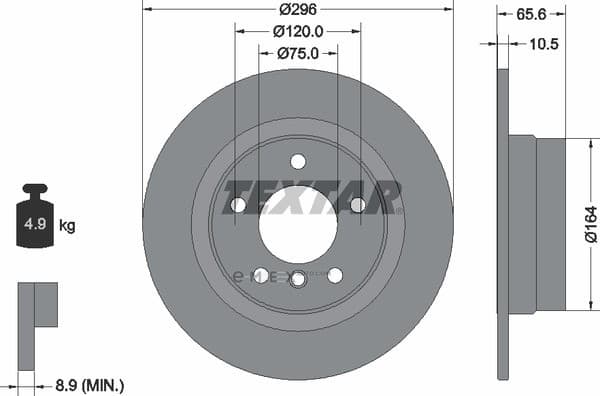 OEM BRAKE DISC RR E81/E90-3 SRS 92133103