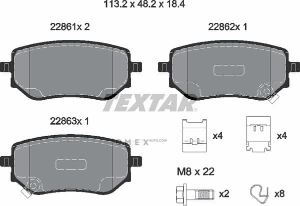 OEM PAD KIT, DISC BRAKE 2286101