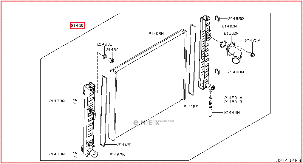 OEM RADIATOR ASSY, A/C 214601CL0A