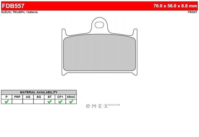 OEM PAD KIT, DISC BRAKE FDB557ST