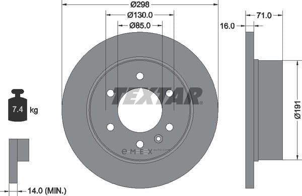 OEM BRAKE DISC REAR DB SPRINTER W906 93143300