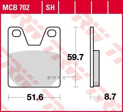 OEM PAD KIT, DISC BRAKE MCB702SH