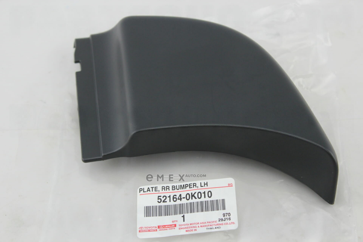 OEM PLATE, RR BUMPER, LH 521640K010