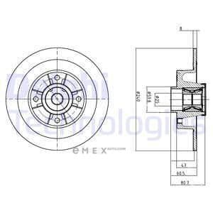 OEM SINGLE DISC BEARING & ABS RING BG9028RS