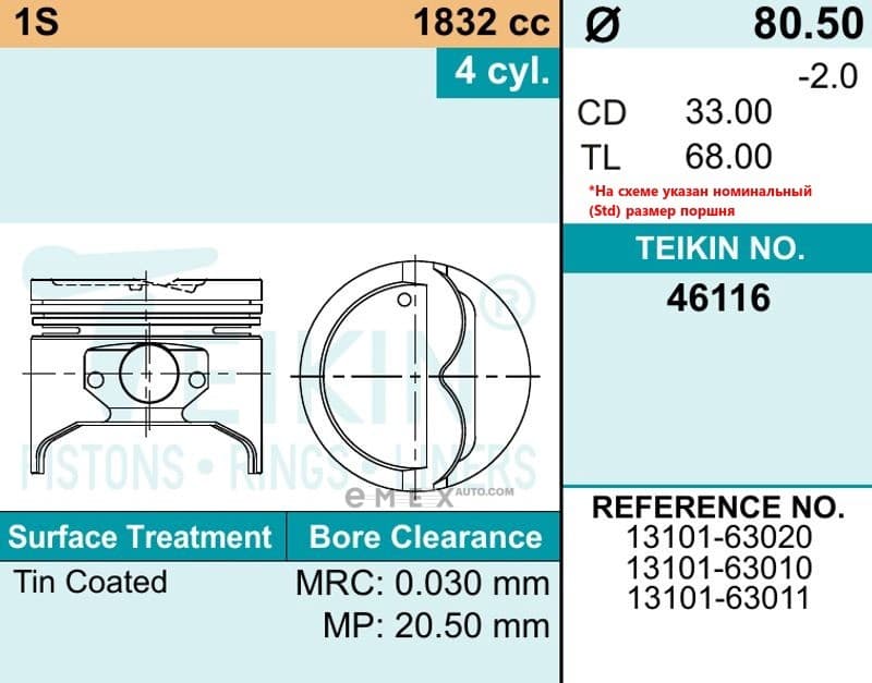 OEM PISTON 46116