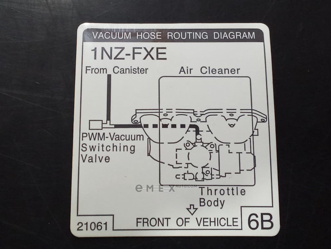 OEM LABEL, ENGINE VACUUM 1779221061