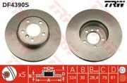 OEM BRAKE DISC,FRT AXLE-E65/E66 DF4390S