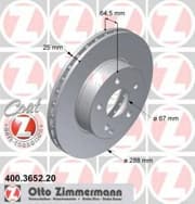 OEM BRAKE DISC FRT DB W204/4CYL,C180 2007->I 400365220