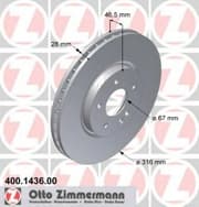 OEM BRAKE DISC FRT VENT DB W210/420,430+C36/8 CYL 400143600