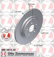 OEM BRAKE DISC REAR DB W163/JEEP ML/8CYL 400361320