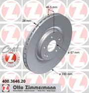 OEM BRAKE DISC FRT VENT DB W203,SLK /2005->I 400364620