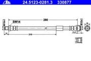 OEM BRAKE HOSE REAR DB W210,W220,W202/27CM 24512302813