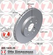 OEM BRAKE DISC FRT VENT DB W210,W203/4CYL,SLK,CLK 400143520