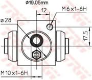 OEM CYLINDER, DRUM BRAKE BWD119A