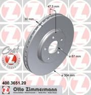 OEM BRAKE DISC FRT DB W211/4MATIC 400365120