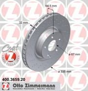 OEM BRAKE DISC FRT VENT DB W221/6CYL 400365920