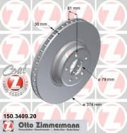 OEM BRAKE DISC FRT BMW E65,E66/760I,IL 150340920