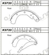 OEM SHOE KIT, DRUM BRAKE K9720