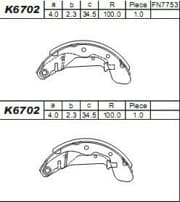 OEM SHOE KIT, DRUM BRAKE K6702