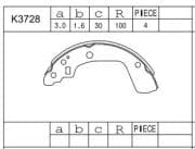 OEM SHOE KIT, DRUM BRAKE K3728