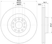 OEM BRAKE DISC-FR/AUDI A8(4D2,4D8) 92112505